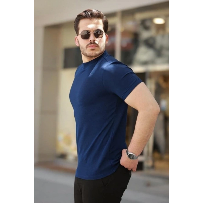 Erkek Yarım Balıkçı Yaka Kısa Kollu T-shirt