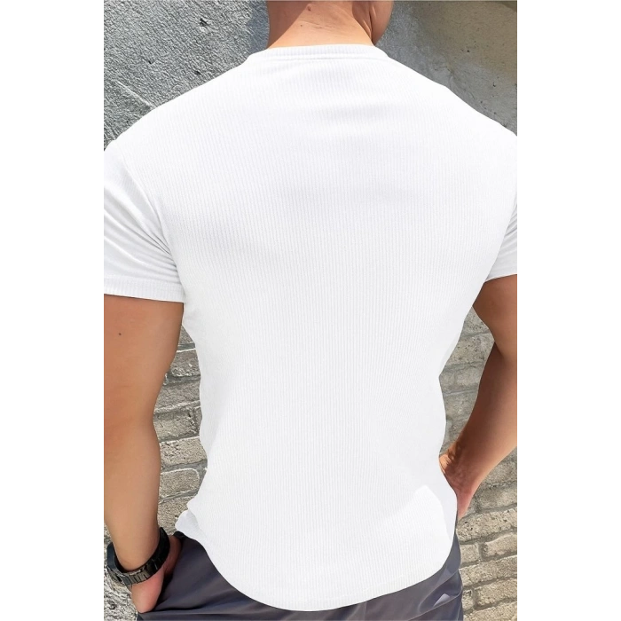 Erkek Kısa Kollu Bisiklet Yaka Burgu Tişört