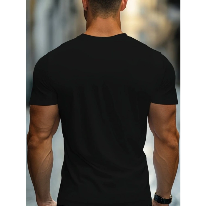 Erkek Kısa Kollu Bisiklet Yaka Viskon Tişört
