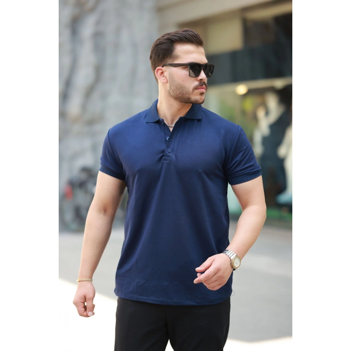 Erkek Kısa Kollu Yakalı Viskon Iki Iplik Erkek Bluz