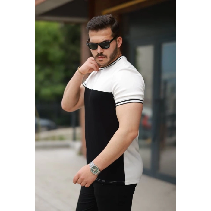 Erkek Parçalı Renk Kısa Kollu Tişört