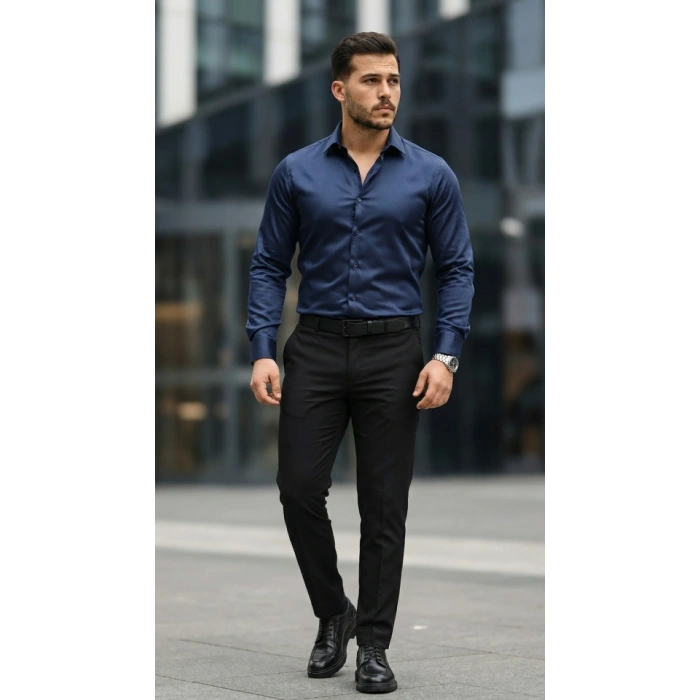 Erkek Saten Klasik Gömlek