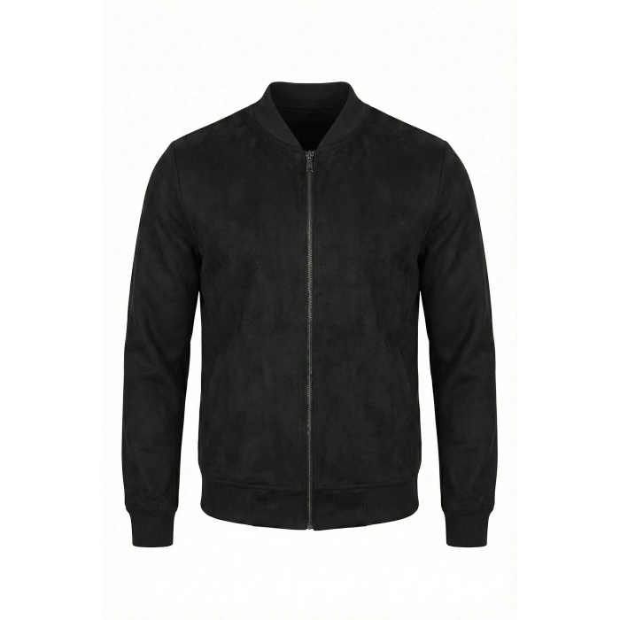 Erkek Scuba Süet Kumaş Bomber Hırka