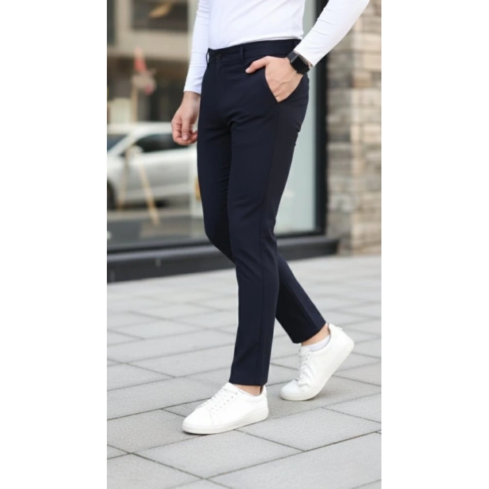 Erkek Slim Fit Likralı Gabardin Pantolon