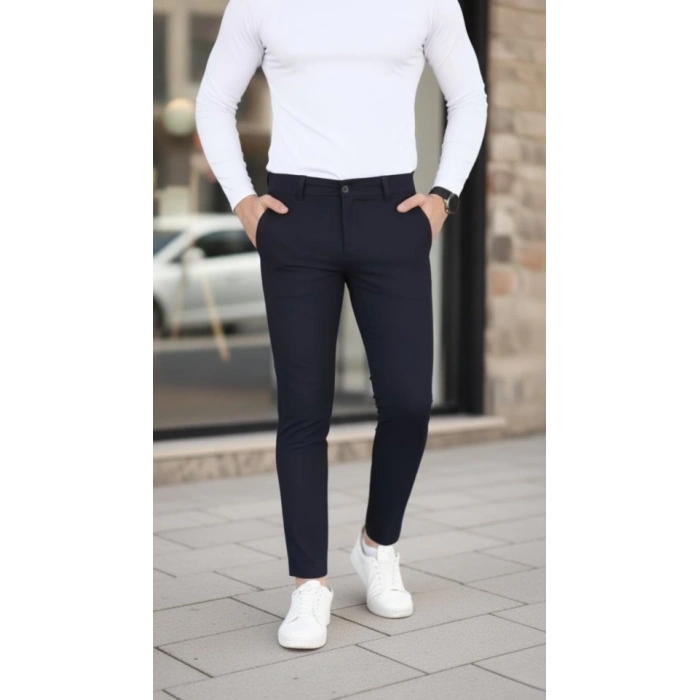 Erkek Slim Fit Likralı Gabardin Pantolon