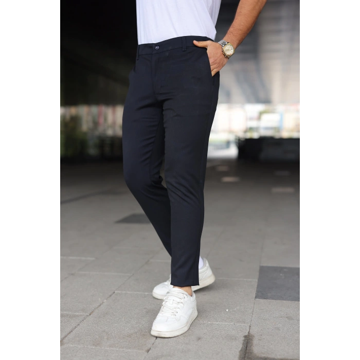 Erkek Slim Fit Likralı Gabardin Pantolon