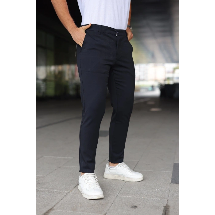 Erkek Slim Fit Likralı Gabardin Pantolon