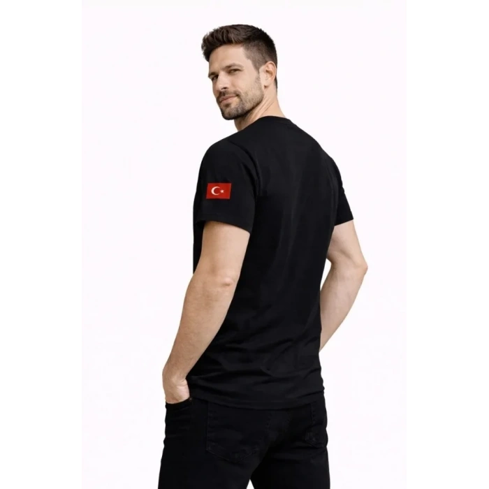 Erkek Türkiye World Cup 2026 Baskılı Tişört Futbol Temalı Forma T-Shirt - Siyah