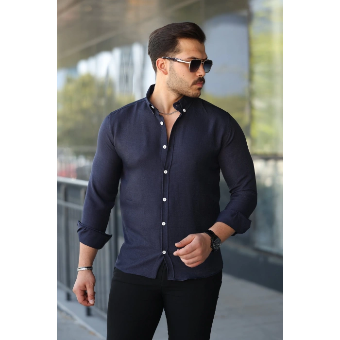 Erkek Uzun Kollu Regular Sofya Keten Gömlek