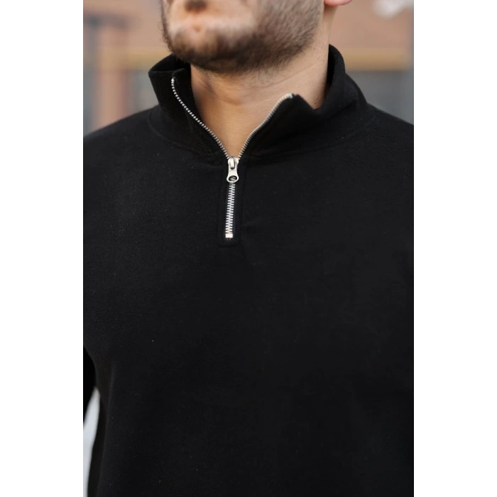 Erkek Zip Yaka Beli Lastikli Polar
