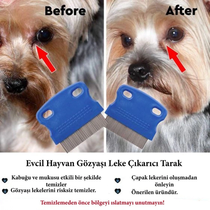 Evcil Hayvan Kedi Köpek Pire Tarağı ve Köpek Gözyaşı Lekesi Tarağı (4940)