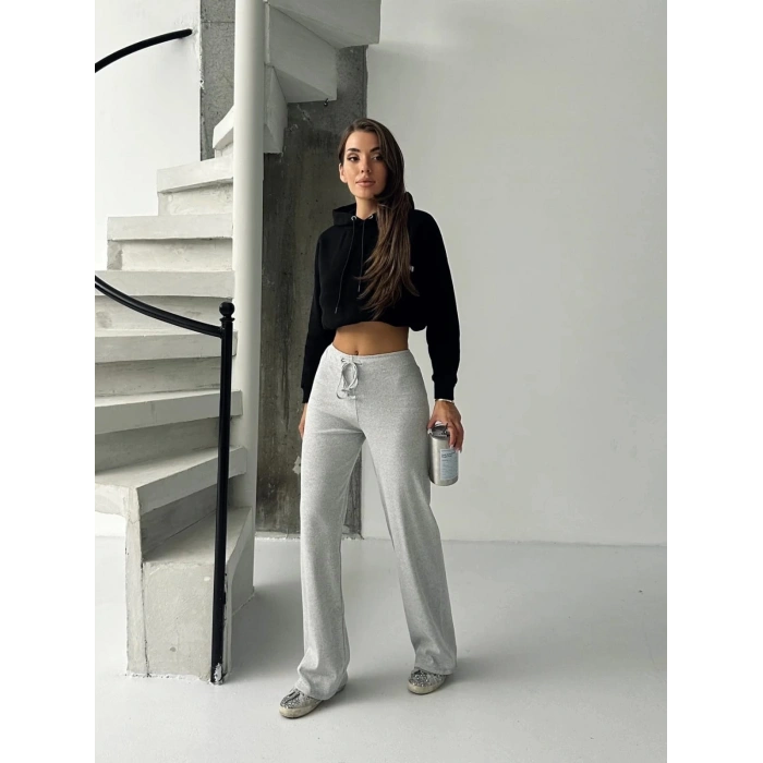 Fit comfort gri salaş pantolon A6011