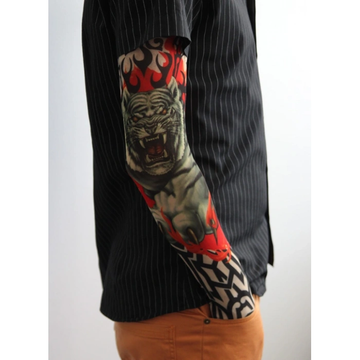 Giyilebilir Kol Dövmesi Çorap Dövme 3D Baskılı Kol Bacak Dövme 2 Adet Model 3 (4940)