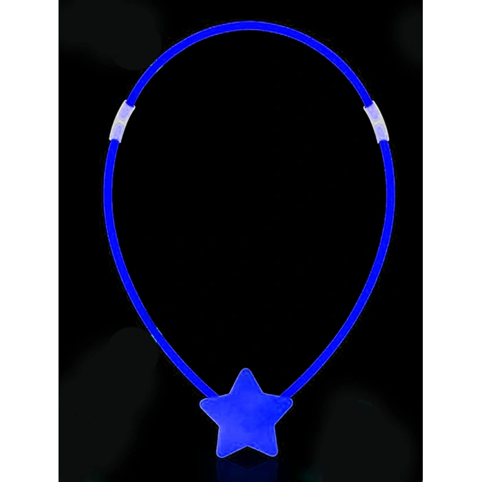 Glow Stick Yıldız Kolye - Glow Kolye - Glow Stick Partisi Yıldız Kolye 6 Adet (4940)