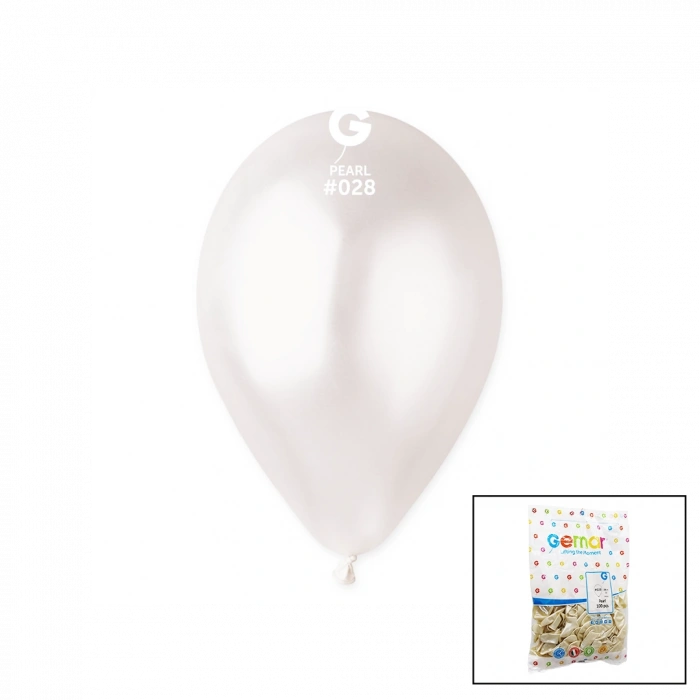 GM-110-28 METALİK - BEYAZ BALON 11&apos;&apos; - 28CM - 100 PARÇA (4940)