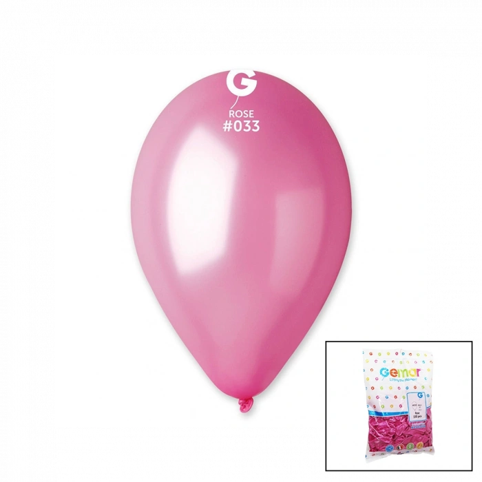GM-110-33 METALİK - PEMBE BALON 11&apos;&apos; - 28CM - 100 PARÇA (4940)