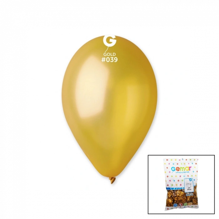 GM-110-39 METALİK - ALTIN BALON 11&apos;&apos; - 28CM - 100 PARÇA (4940)