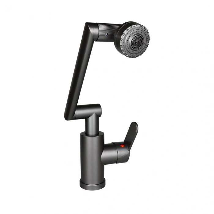 GRİ - 1080 DERECE DÖNEBİLEN ÇOK FONKSİYONLU MUSLUK BATARYA KTX-3308 (4940)