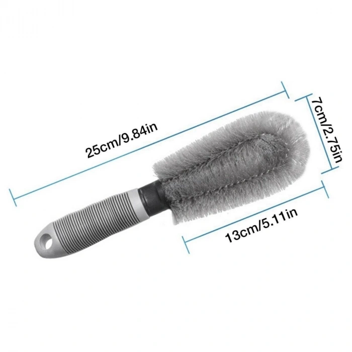 Gri Oto Jant Temizleme Fırçası – Ergonomik Saplı, Lastik ve Jant Detay Temizliği İçin Güçlü Kıllı Fırça (4940)