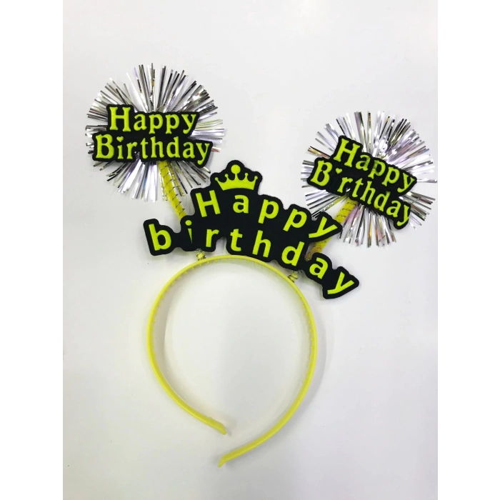 Happy Birthday Neon Renk Doğum Günü Tacı 12 Adet (4940)