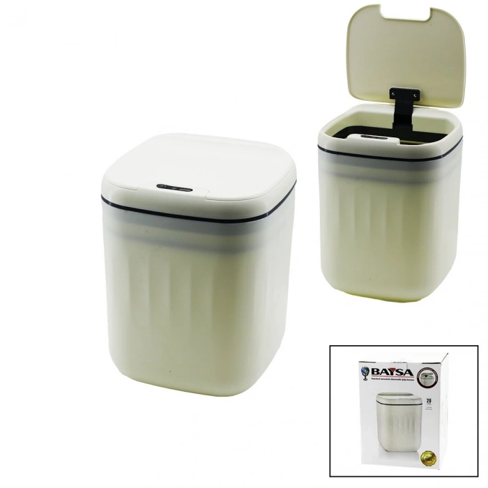 HAREKET SENSÖRLÜ=OTOMATİK AÇ-KAPA KAPAK - PİLLİ PLASTİK ÇÖP KOVASI 20LT (4940)