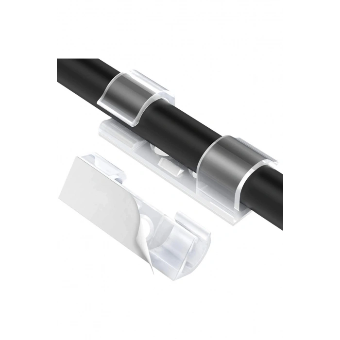 Kablo Sabitleyici Klipsler 20 Adet Kablo Düzenleyici Duvar Fayans Cam Kablo Tutucu Yapışkanlı Klips (4940)