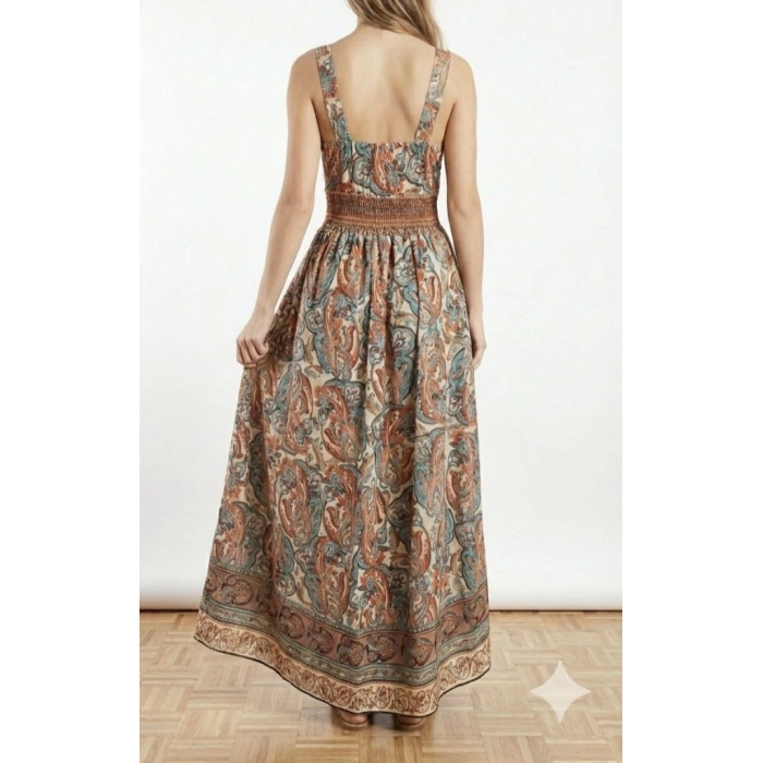 Kadın Askılı Derin Göğüs Detaylı Asimetrik Detaylı Süprem Elbise