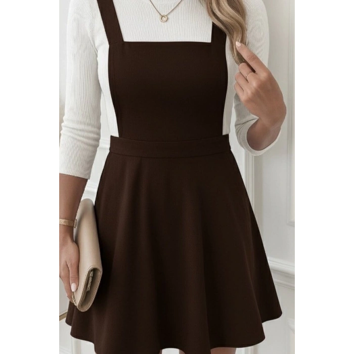 Kadın Askılı Sırttan çapraz Detaylı Kısa Kiloş Kadife Mini Elbise