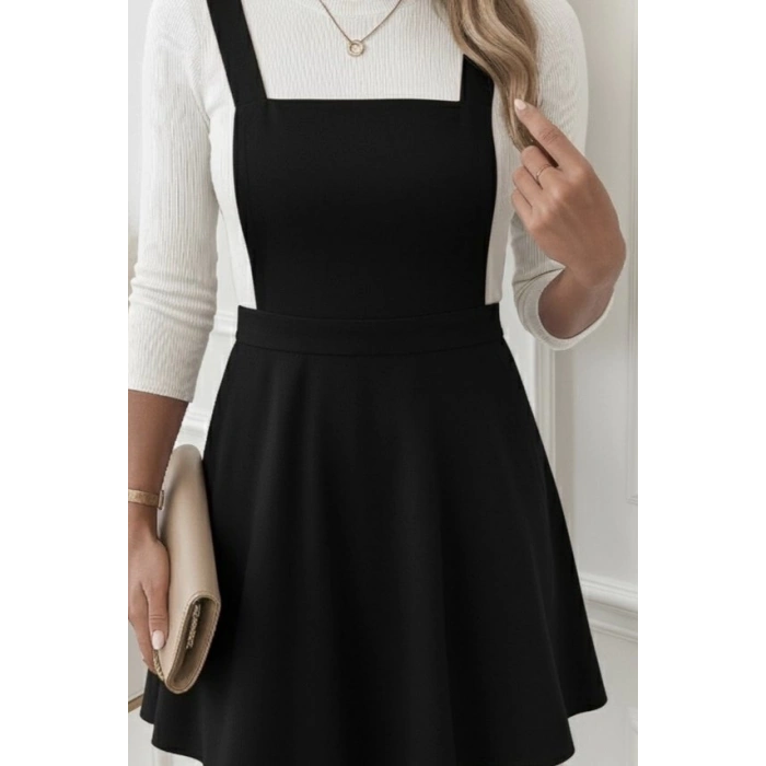 Kadın Askılı Sırttan çapraz Detaylı Kısa Kiloş Kadife Mini Elbise