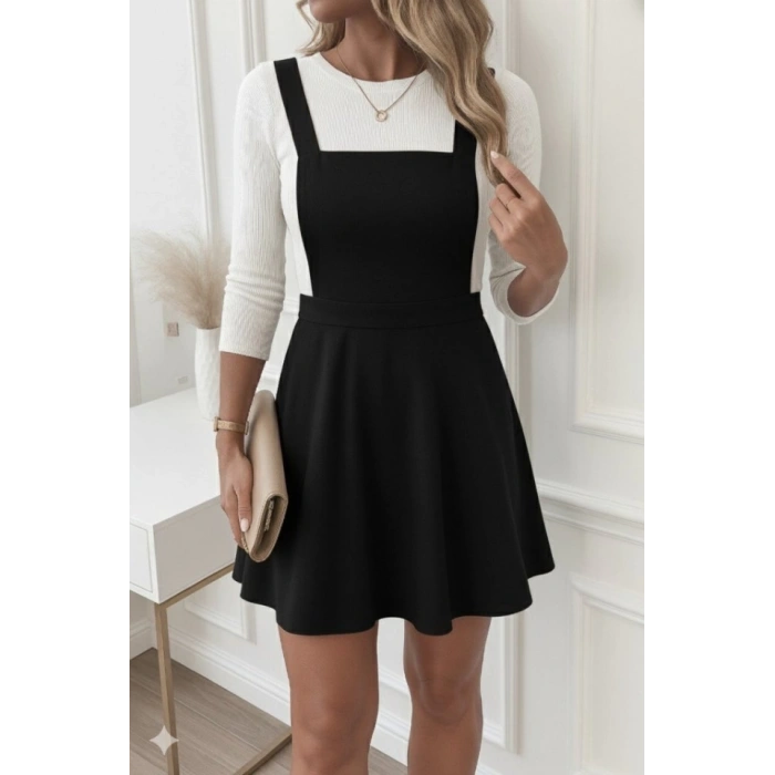 Kadın Askılı Sırttan çapraz Detaylı Kısa Kiloş Kadife Mini Elbise