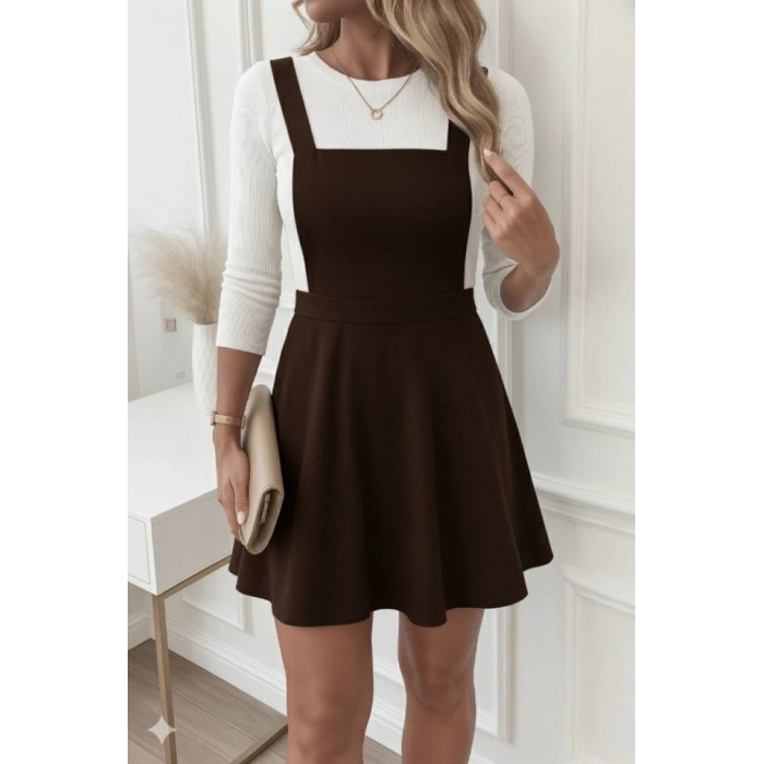 Kadın Askılı Sırttan çapraz Detaylı Kısa Kiloş Kadife Mini Elbise