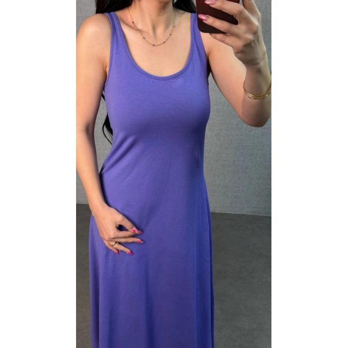 Kadın Askılı Yuvarlak Yaka Süprem Kumaş Elbise