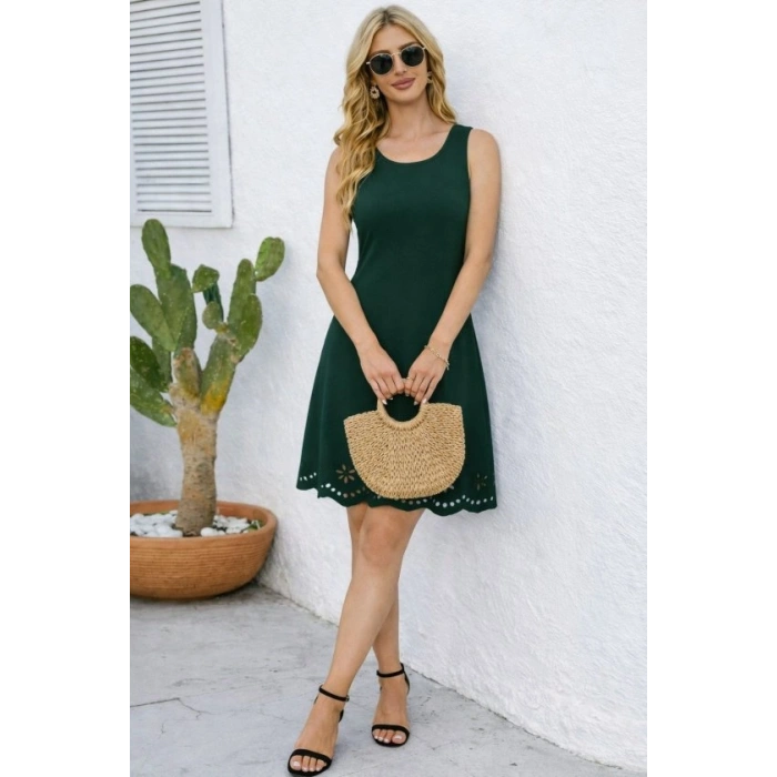 Kadın Askılı Yuvarlak Yakalı çiçek Desenli Ithal Krep Kısa Elbise