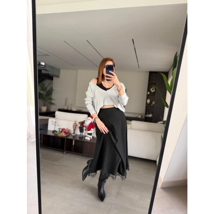 Kadın Atlet Bluz Ve Etek üçlü Takım