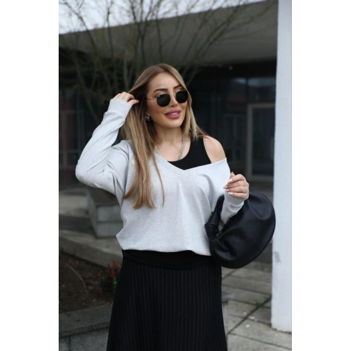 Kadın Atlet Bluz Ve Etek üçlü Takım