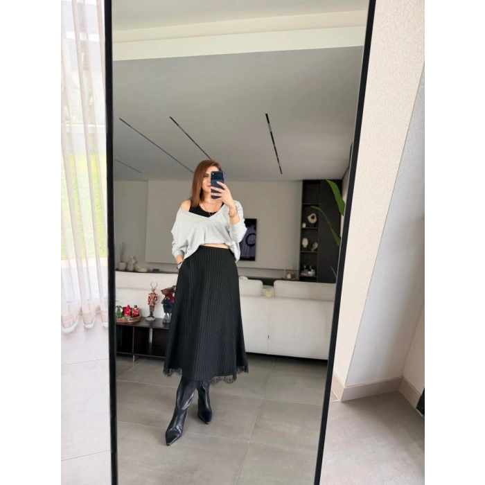 Kadın Atlet Bluz Ve Etek üçlü Takım