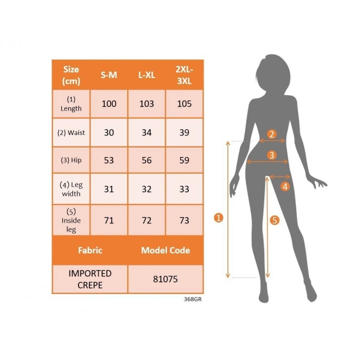 Kadın Beli Lastikli Düğmeli Ithal Krep Pantolon