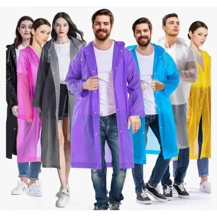Kadın Erkek Yağmurluk Kapüşonlu Çıtçıtlı Eva Raincoat (4940)