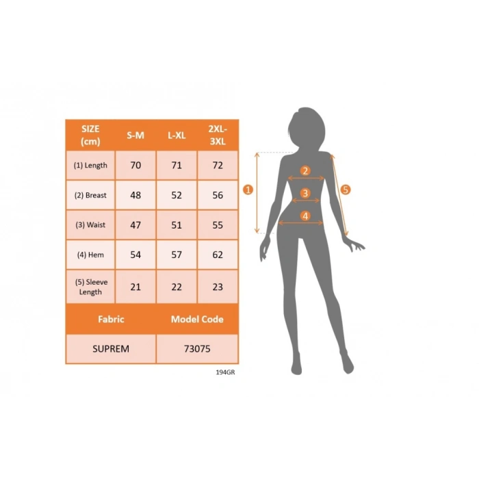 Kadın Kısa Kollu Bisiklet Yaka Kalp Desenli Süprem Bluz