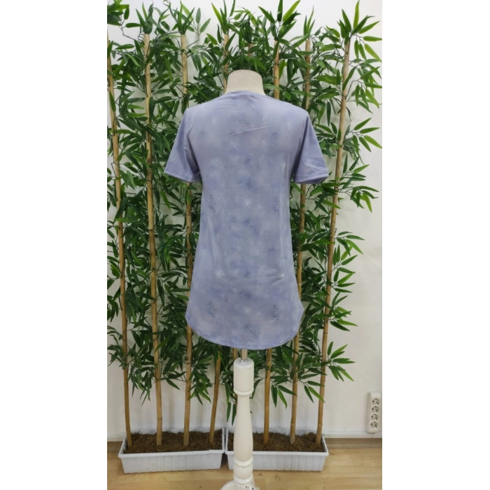 Kadın Kısa Kollu Bisiklet Yaka Mitolojik At Figür Baskılı Salaş Süprem Bluz