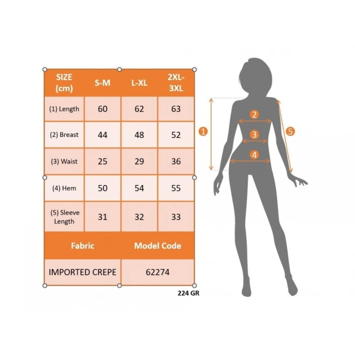 Kadın Kısa Kollu önden Düğmeli Ithal Krep Bluz