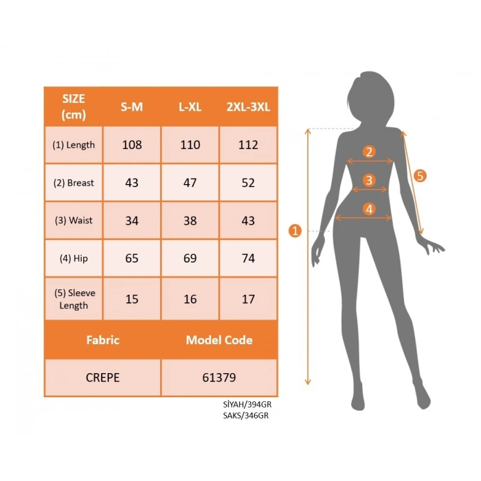 Kadın Kısa Kollu V Yakalı önden Pileli Janjan Krep Elbise