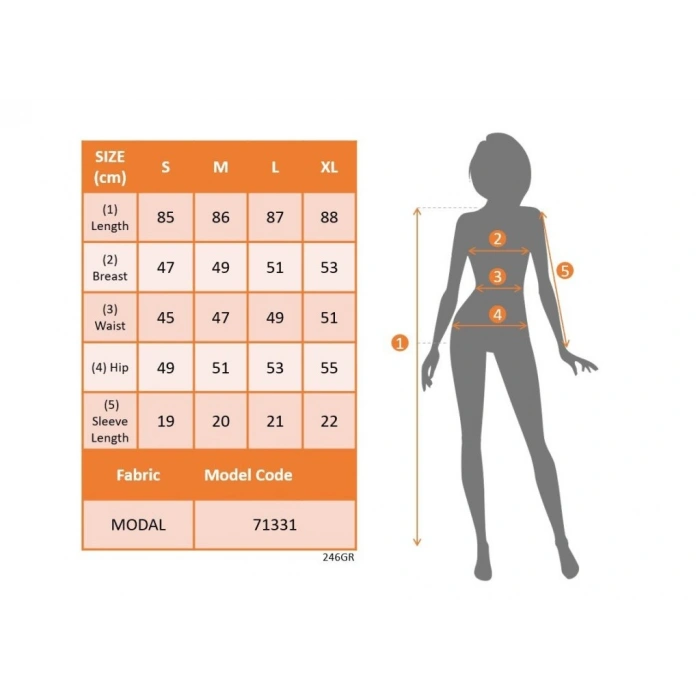 Kadın Kısa Kollu V Yakalı Ribanalı Modal Mini Elbise