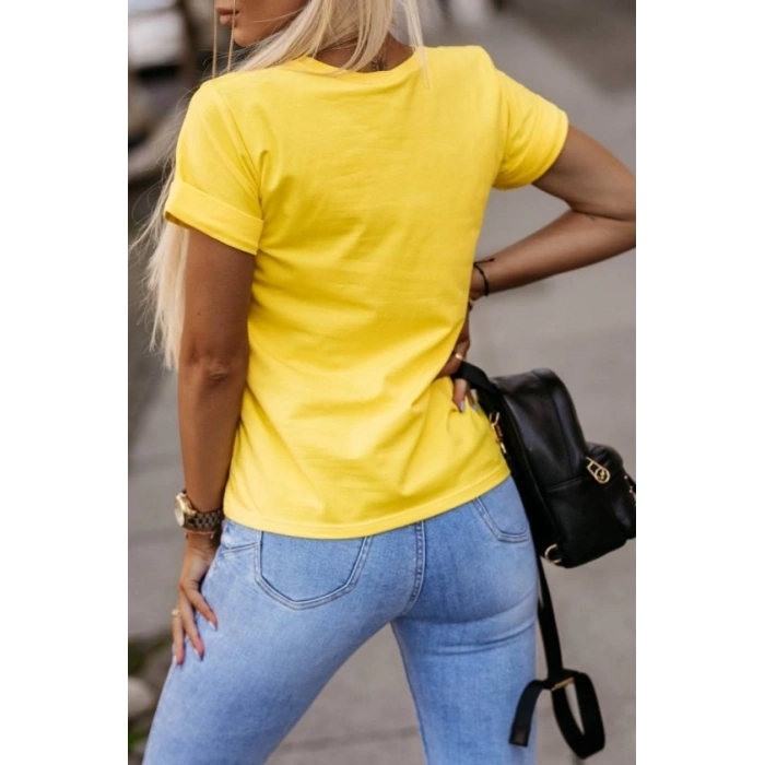 Kadın Kuş Desenli Süprem T-shirt