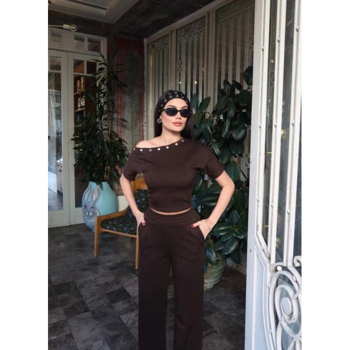 Kadın Kuşgözlü Düşük Omuz Takım