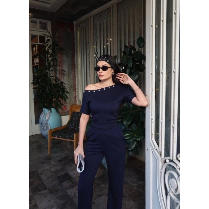 Kadın Kuşgözlü Düşük Omuz Takım