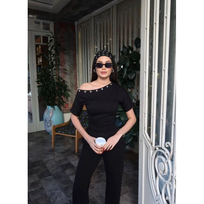 Kadın Kuşgözlü Düşük Omuz Takım