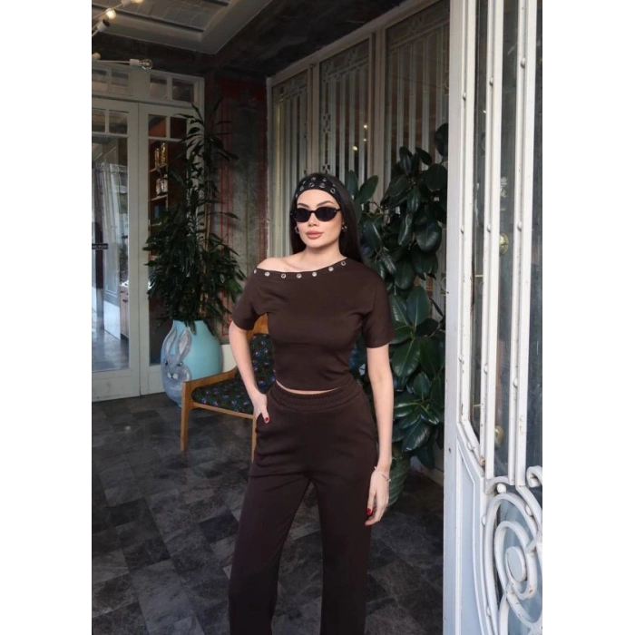 Kadın Kuşgözlü Düşük Omuz Takım