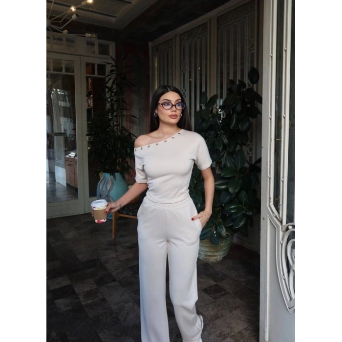 Kadın Kuşgözlü Düşük Omuz Takım