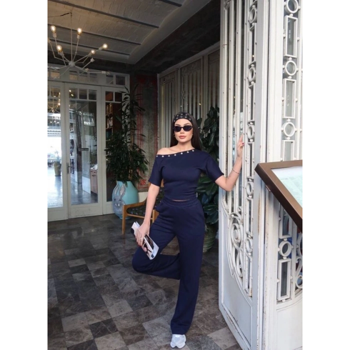 Kadın Kuşgözlü Düşük Omuz Takım